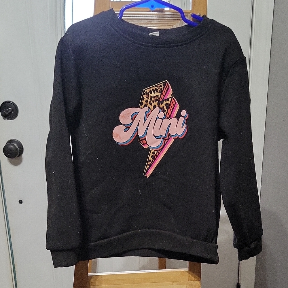 Black Kids Sweatshirt with 'Mini' Graphic